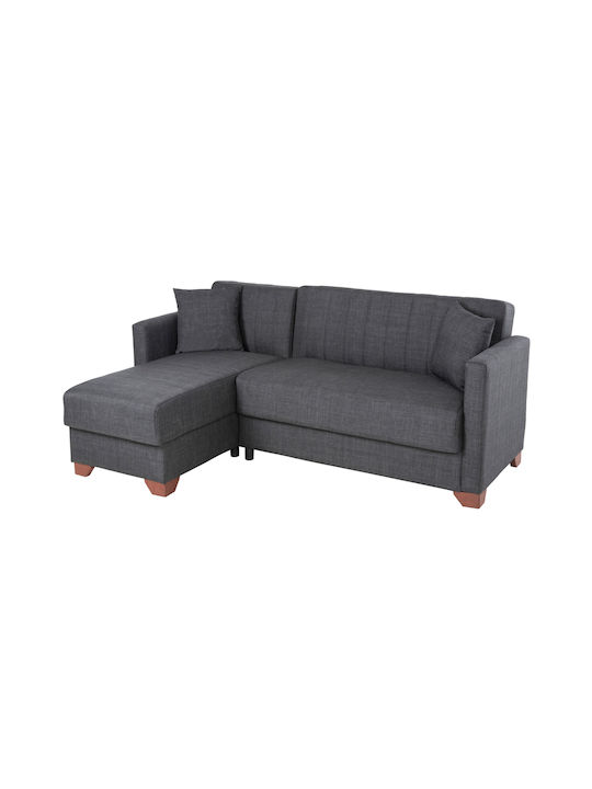 Ghufran Ecke Sofa Sofa mit Umkehrbarer Winkel Stoff & Stauraum Dark Gray 200x133cm