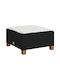 Băncuță Cub Pentru Exterior Rattan Cu Pernă Neagră 63.5x56x32cm