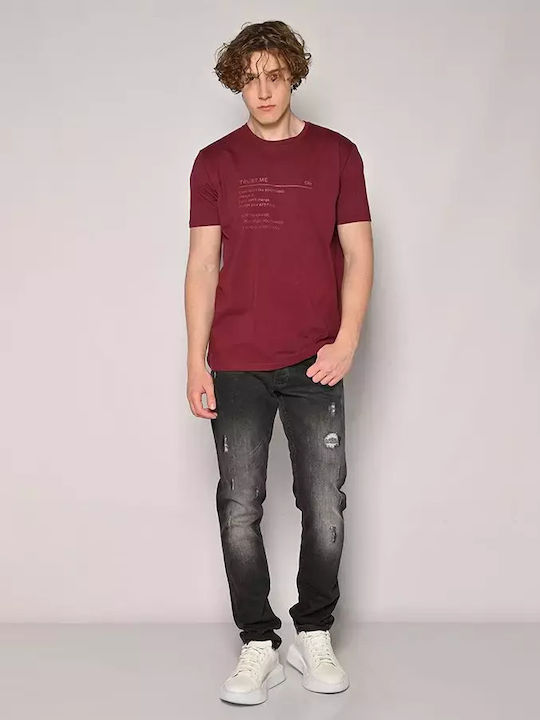 Camaro Herren T-Shirt Kurzarm Red Wine