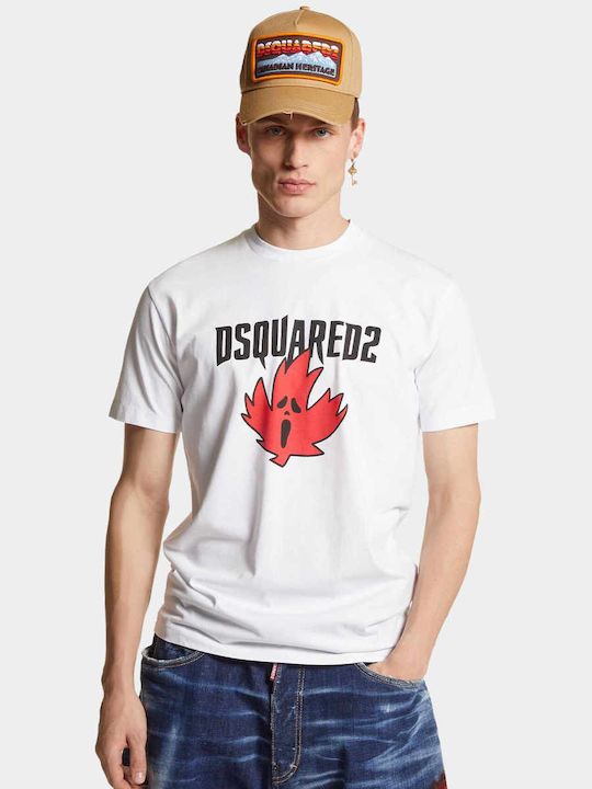 Dsquared2 T-shirt Bărbătesc cu Mânecă Scurtă Alb