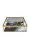 Marble Jewellery Box Glass Bronze 20x15x7cm