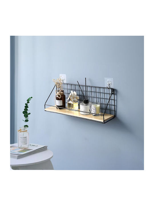 Shelf Wall Black, Light Oak 26x12.5x14cm