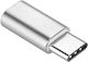 Charger Μετατροπέας USB-C male σε micro USB female Ασημί 1τμχ