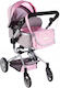 Princess Pink Grey 2 In 1 Dolls' Pram
