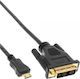 InLine Cable DVI-D male - mini HDMI male 2m Μαύρο (17472P)