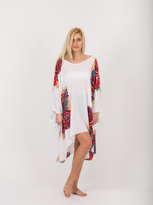 Rima Beachwear Γυναικείο Καφτάνι Παραλίας Λευκό