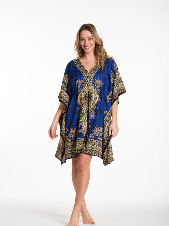 Rima Beachwear Damen Kaftan Strand Blau