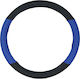 Onyx Car Steering Wheel Cover Double C with Diameter 38cm made of Leatherette Blue