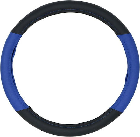 Onyx Auto-Lenkradabdeckung Double C mit Durchmesser 38cm aus Kunstleder Blau