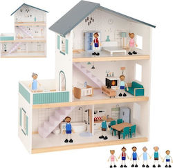 Tooky Toys Dollhouse With 8 Figures Casa de păpuși din lemn