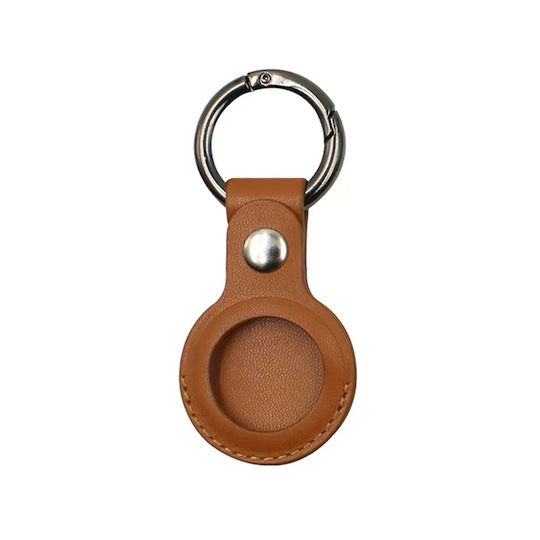 Keychain Cazul Keychain Piele pentru AirTag în culoarea Maro