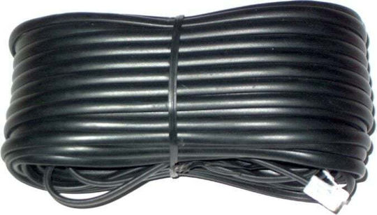 Lech Round Telephone Cable RJ11 6P4C 2m Black (TEL0033A 2)