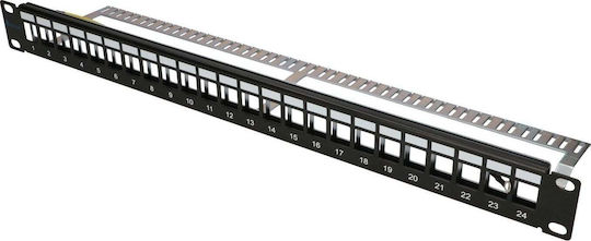 Extralink Patch Panel for Rack 1U 19" with 24 Ports Black