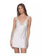 Milena by Paris Καλοκαιρινό Σατέν Νυφικό Γυναικείο Νυχτικό με String Ιβουάρ