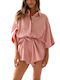 Chicret Sommer Damen Einteiliger Pyjama Rose