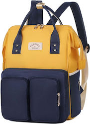Quasar Τσάντα Μαιευτηρίου Πλάτης Yellow-Navy 37x27x16εκ.