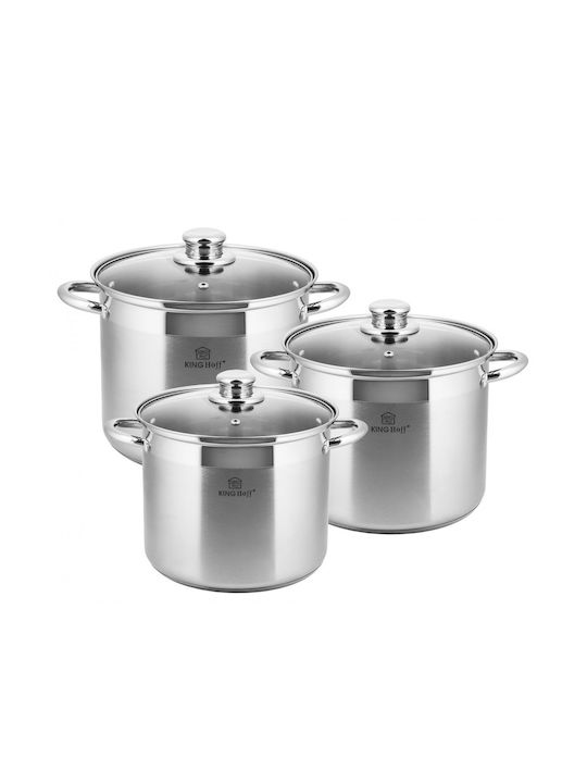 KING Hoff Pots Set of Stainless Steel with No C...