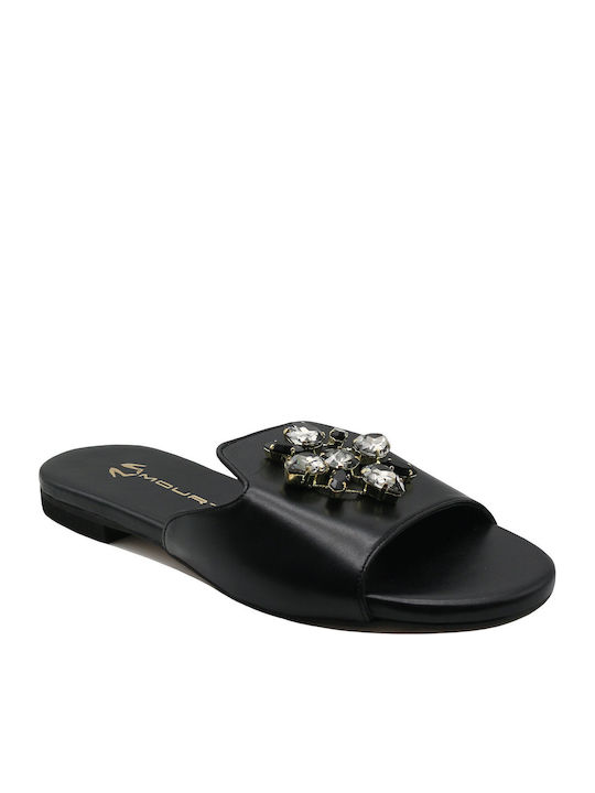 Mourtzi Flache Sandalen für Damen in Schwarz Farbe