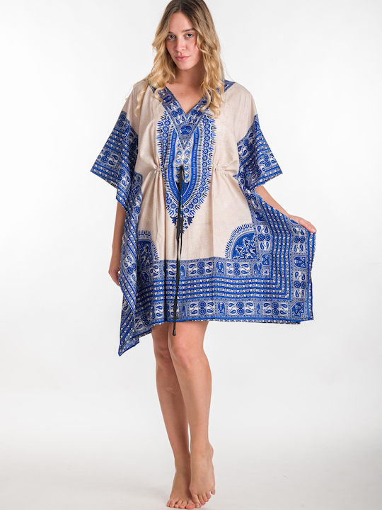 Rima Beachwear Damen Kaftan Strand Blue