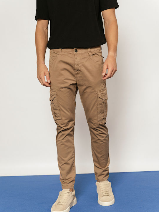 Edward Jeans Men's Trousers Cargo in Slim Fit Beige