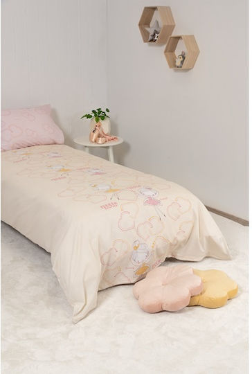 Biokarpet Naf Naf Fairies 353 Cream Pink Σετ Σεντόνια-σετ Σεντόνια