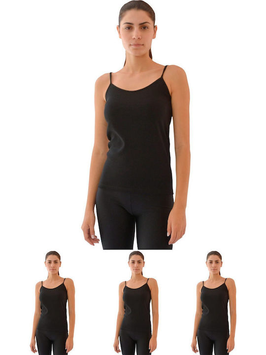 Cu Bretele Bumbac Negru Tricou pentru femei