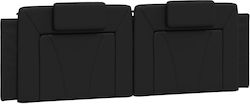 vidaXL Headboard Pillow with Leather Black