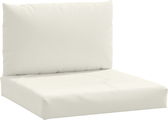 vidaXL Pallete Bench Cushion with Backrest Beige 2 Pieces 60x60cm