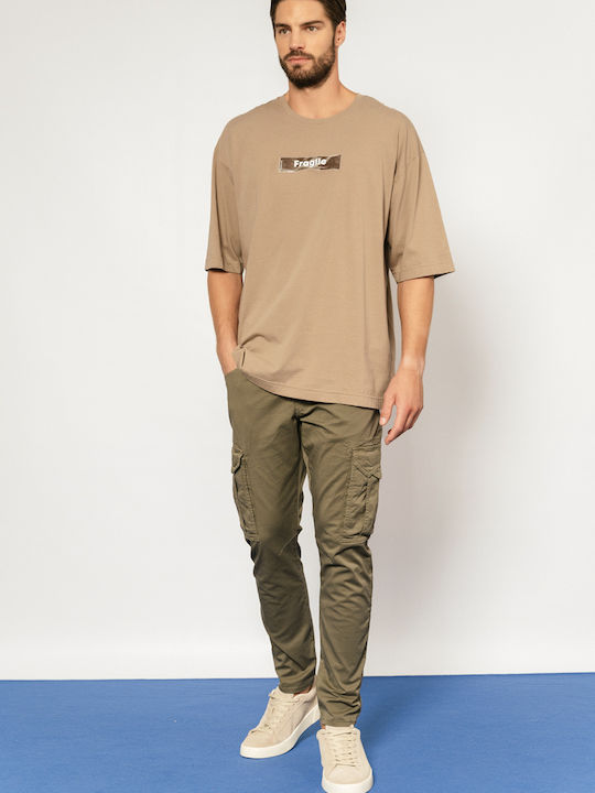 Edward Jeans Men's Trousers Cargo in Slim Fit Army