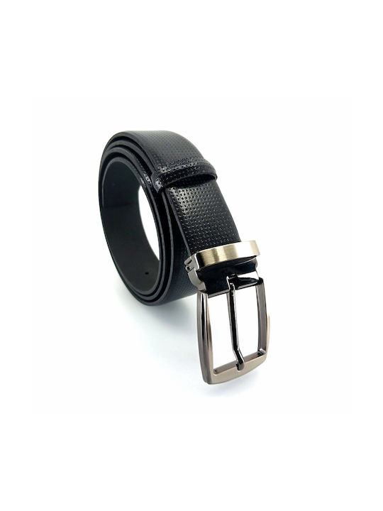 Albino & Preto Men's Leather Belt Black