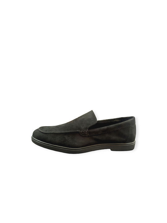 L.S.J SHOES Men's Suede Moccasins Black