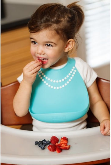 Munchkin Waterproof Silicone Baby Bib with Pocket Turquoise for 6 Months+