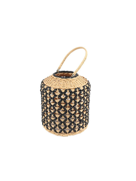 Espiel Tabletop Rattan Lantern Beige 26x26x31cm