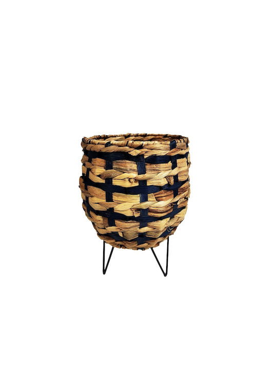 Espiel Tabletop Wicker Lantern Black 23x23x28cm