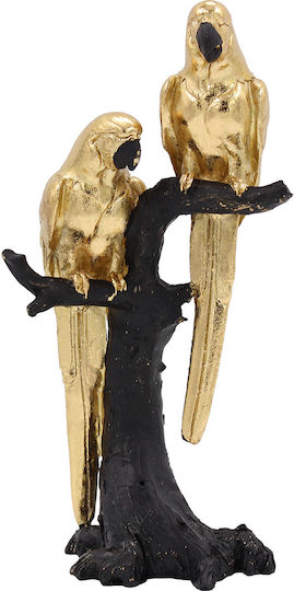 Keskor Декоративно Птици от Полирезин Папагали в Black / Gold 12x5x24см 1бр