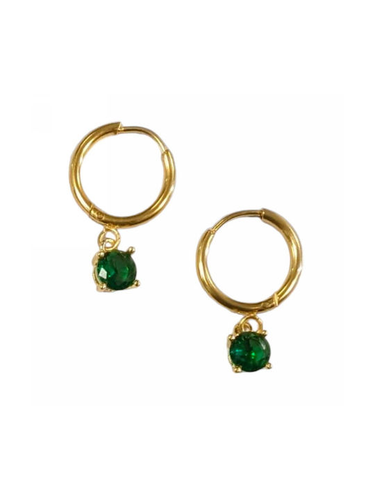 Kostibas Fashion Earrings Hoops made of Steel Gold Plated