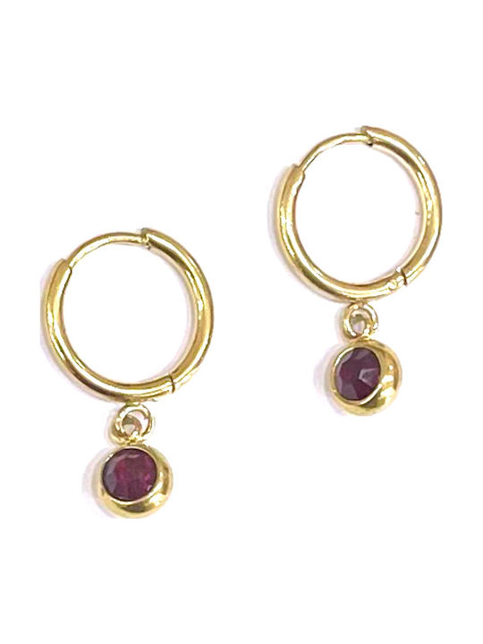Kostibas Fashion Earrings Hoops made of Steel Gold Plated