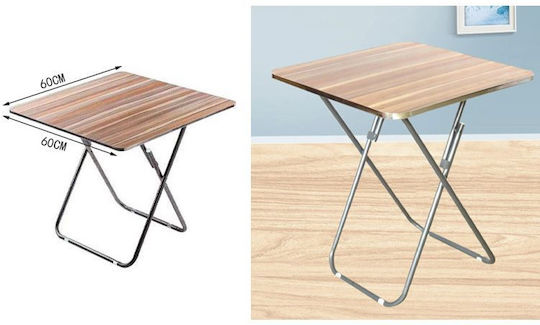 Tisch für kleine Außenbereiche Zusammenklappbar Beige-brown 60x60cm 107689