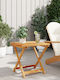 Sitting Room Outdoor Foldable Wood Table Natural 50x50x50cm