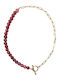 Kostibas Fashion Necklace from Gold Plated Steel Red