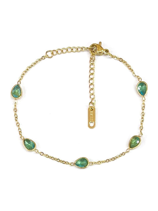 Kostibas Fashion Women's Bracelet made of Steel Gold Plated
