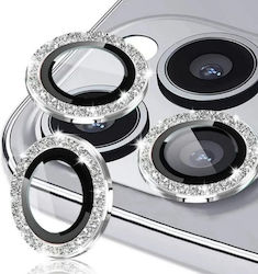 Lens Glass Strass Προστασία Κάμερας Tempered Glass Ασημί για το iPhone 13, iPhone 13 mini
