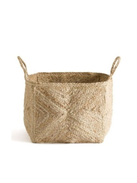 Αποθηκευσης Pool Natural Small Decorative Basket Wicker 45x45x45cm