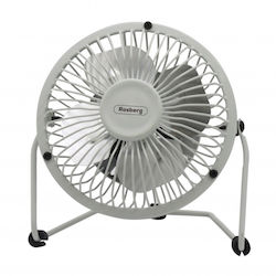 USB Fan Rosberg R51760i6 2.5w 15 cm Tabletop White