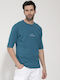 T-shirt Πετρόλ