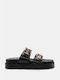 Luigi Flatforms Synthetic Leather Women's Sandals Black