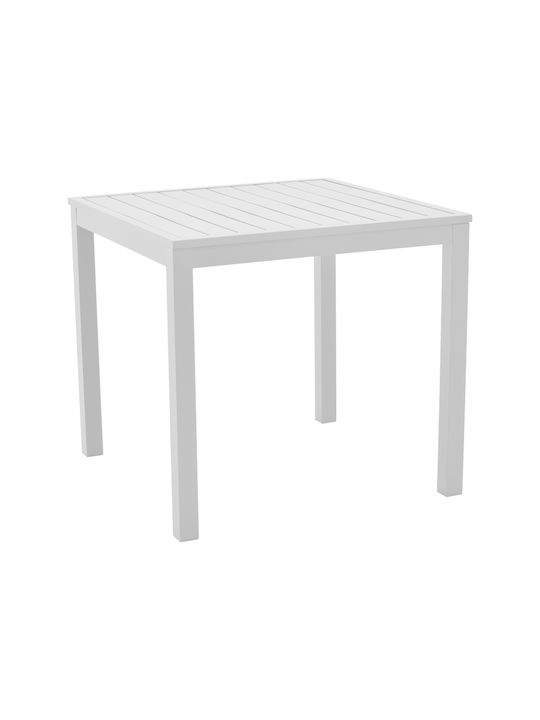 Kliton Square Table Aluminum White 80x80x74cm