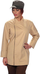 The Uniform Company Haina Bucătar 100% Bumbac Femeie Bej cu Mânecă lungă The Uniform Company Haina Bucătar 100% Bumbac Femeie Bej cu Mânecă lungă