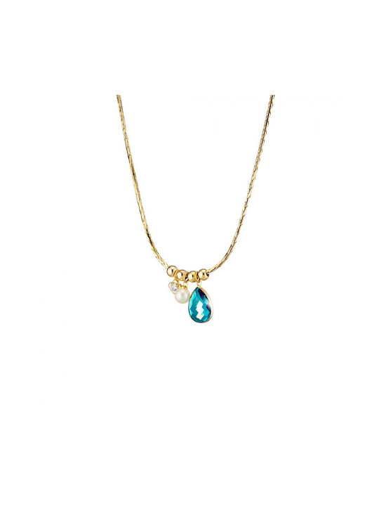 Loisir Necklace Gold Plated with Pearls