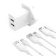 XO Charger with 2 USB-A Ports and Cable micro USB Whites (L109 UK)